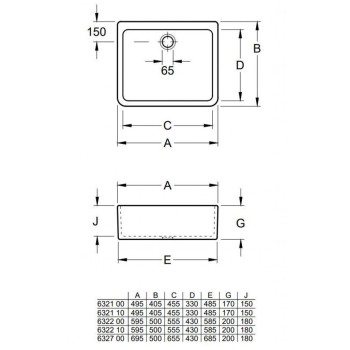 Vannas istabas izlietne Villeroy & Boch O.novo 60x60cm Uz virsmas, Balta 63220001