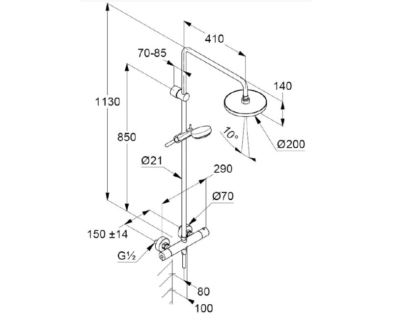 Душевая система Kludi LOGO с термостатом хром 6809405-00