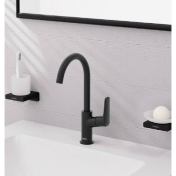 Izlietnes maisītājs Hansgrohe Logis .210 ar grozāmu izteku 71131670 Melns matēts