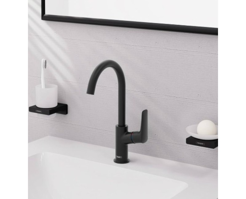 Izlietnes maisītājs Hansgrohe Logis .210 ar grozāmu izteku 71131670 Melns matēts