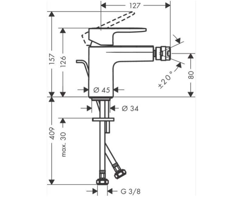 Bide maisītājs Hansgrohe Vernis Blend Melns matēts 71210670
