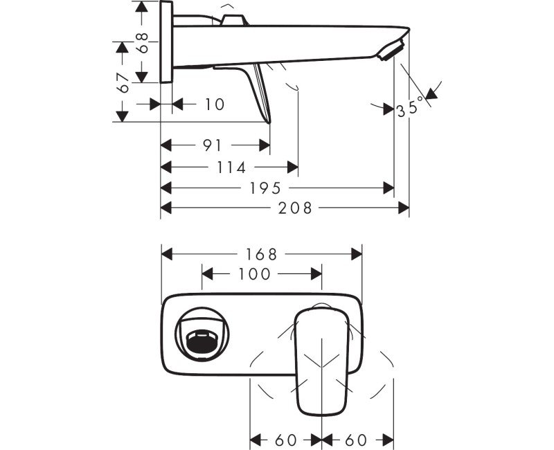 Izlietnes maisītājs Hansgrohe Logis iebūvējams 71220670 Melns matēts