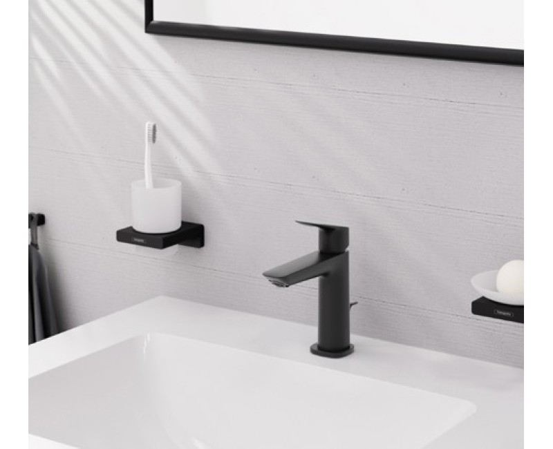 Izlietnes maisītājs Hansgrohe Logis 110 Fine CoolStart Ar pop un izplūdi 71254670 Melns Matēts