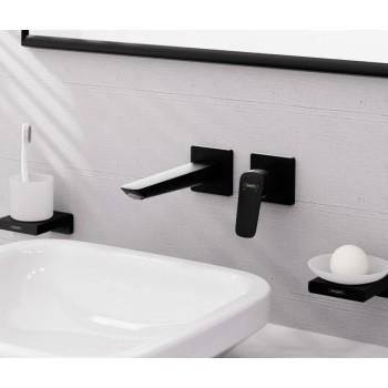 Izlietnes maisītājs Hansgrohe Logis iebūvējams ar izteku 20.6c  71256670 Melns Matēts