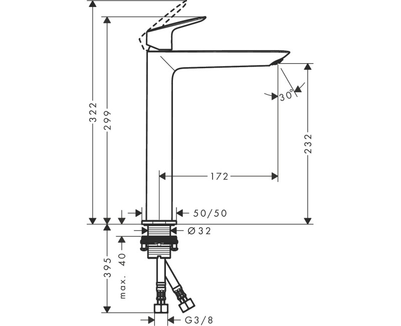 Izlietnes maisītājs Hansgrohe Logis 240 Fine 71258670 Melns Matēts