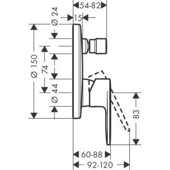Vannas / Dušas maisītājs Hansgrohe  Vernis Blend FS iebūvējams 71467670 Melns Matēts