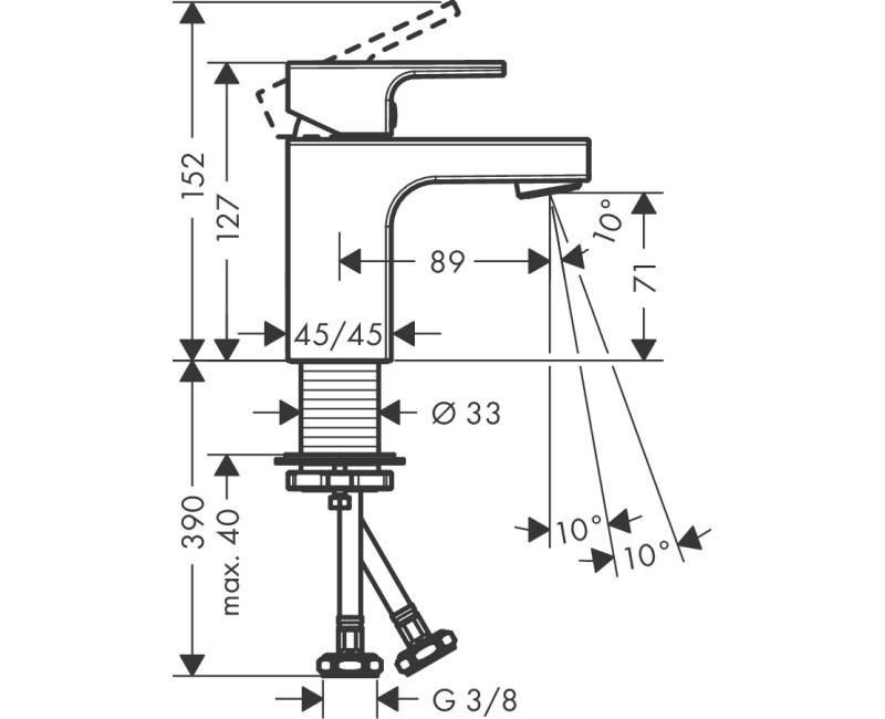 Смеситель для раковины Hansgrohe Vernis Shape 70 71567670 Хром