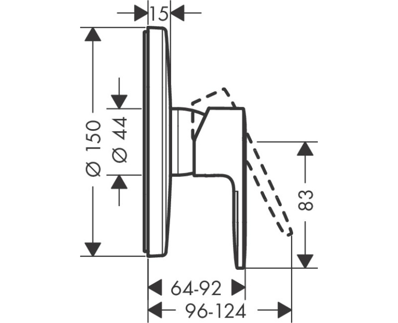 Смеситель для душа Hansgrohe Vernis Blend встраиваемый черный матовый 71667670