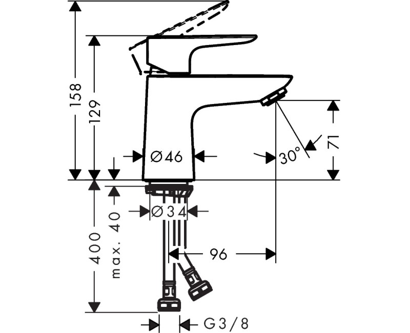 Izlietnes maisītājs Hansgrohe Talis E 80 CoolStart 71704000 hromēts