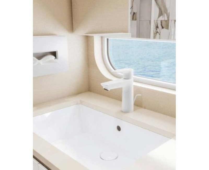 Смеситель для раковины Hansgrohe Talis E 110 CoolStart с pop up клапаном белый матовый 71713700