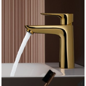 Смеситель для раковины Hansgrohe Talis E 110 CoolStart с pop up клапаном 71713990 Polished Gold Optic