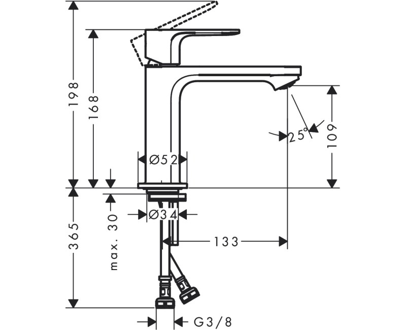 Izlietnes maisītājs Hansgrohe Rebris S 110 CoolStart 72520670 Melns matēts