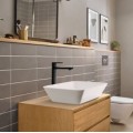 Смеситель для раковины Hansgrohe Rebris E 240 CoolStart с pop up клапаном 72581670 Черный матовый