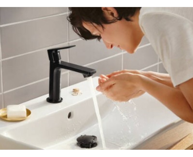 Izlietnes maisītājs Hansgrohe Rebris E 80 CoolStart ar pop up izplūdi 72585670 melns matēts