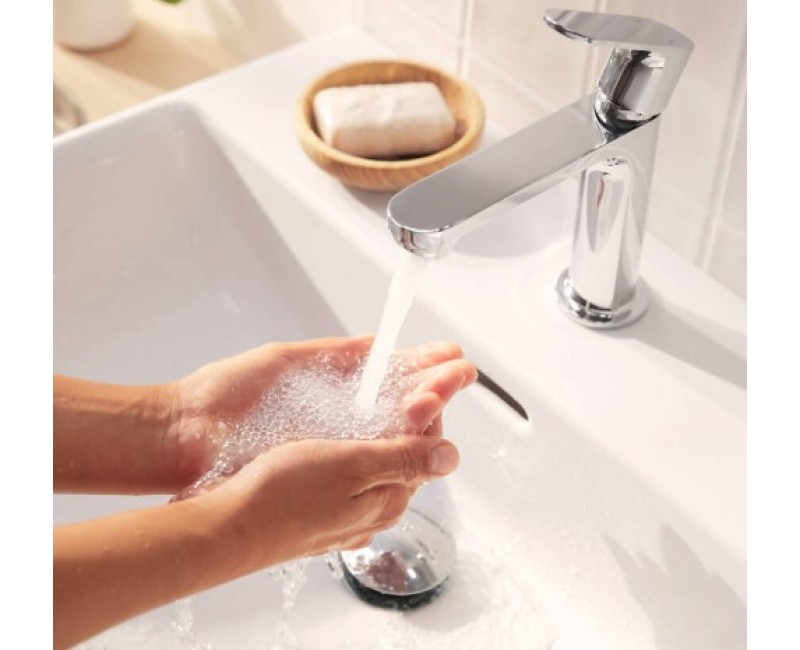 Izlietnes maisītājs Hansgrohe Rebris S80 CoolStart EcoSmart+ ar pop up izplūdi 72586000 Hromēts