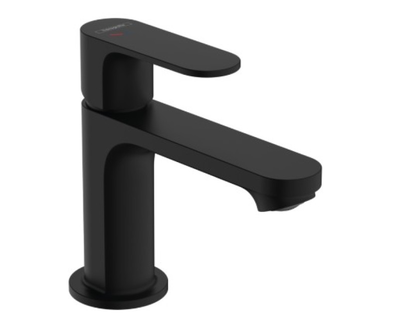 Смеситель для раковины Hansgrohe Rebris S 80 CoolStart EcoSmart+  с pop up клапаном 72586670 Черный матовый