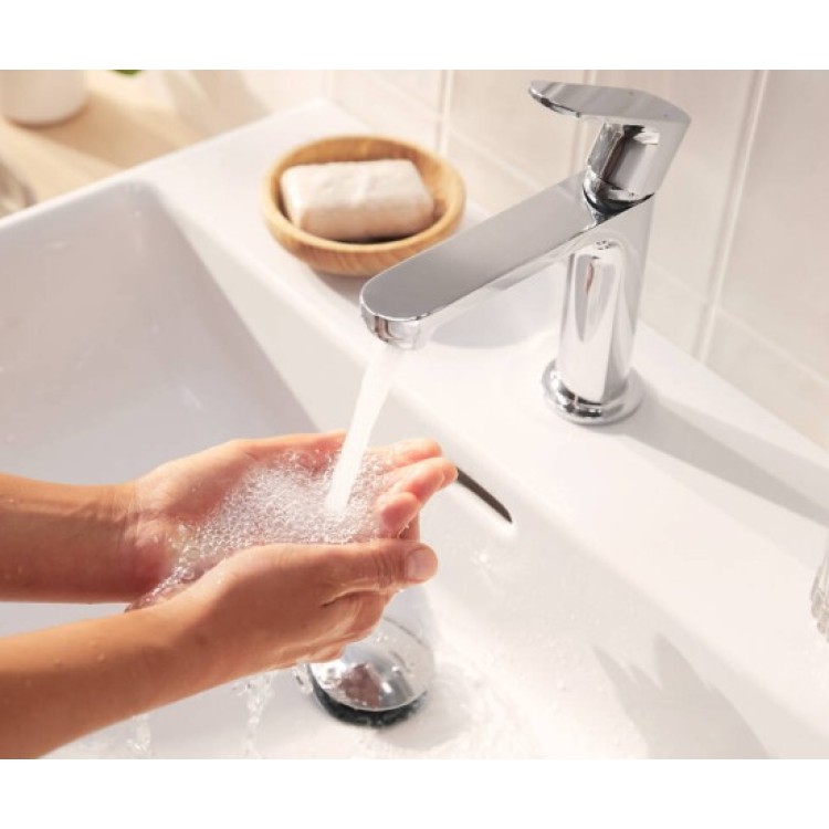 Смеситель для раковины Hansgrohe Rebris S 110 CoolStart EcoSmart+ с pop up клапаном 72588000 хром Смеситель для раковины Hansgrohe Rebris S 110 CoolStart EcoSmart+ с pop up клапаном 72588000 хром