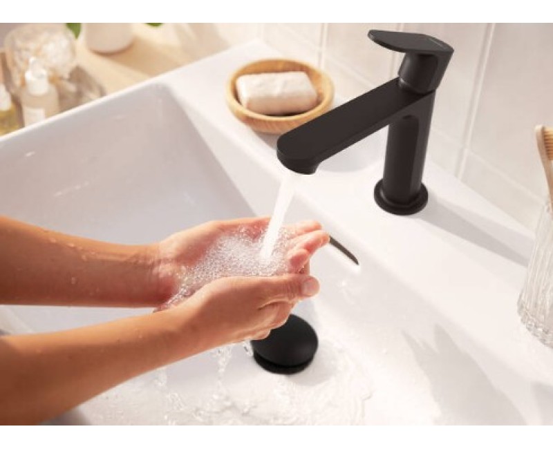 Izlietnes maisītājs Hansgrohe Rebris S 110 CoolStart EcoSmart+ ar pop up izplūdi 72588670 Melns matēts