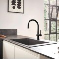 Смеситель для кухни Hansgrohe Talis M54 220 со встроенным запорным клапаном 72805670 Черный Матовый