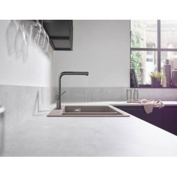 Virtuves maisītājs Hansgrohe Talis M54 270 izvelkams Brushed Melns Hroms 72808340