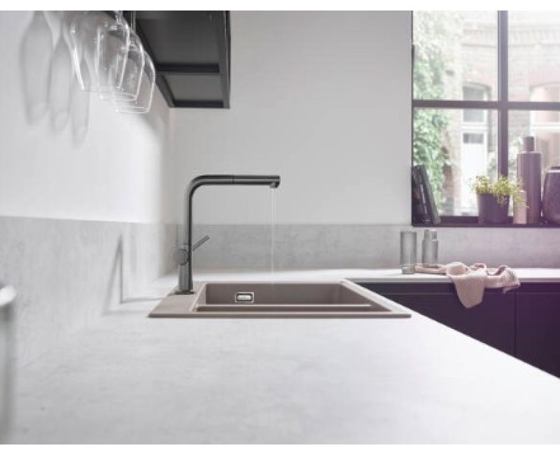 Virtuves maisītājs Hansgrohe Talis M54 270 izvelkams Brushed Melns Hroms 72808340