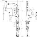 Virtuves maisītājs Hansgrohe Talis Select M51 220 izvelkams Hromēts 72824000