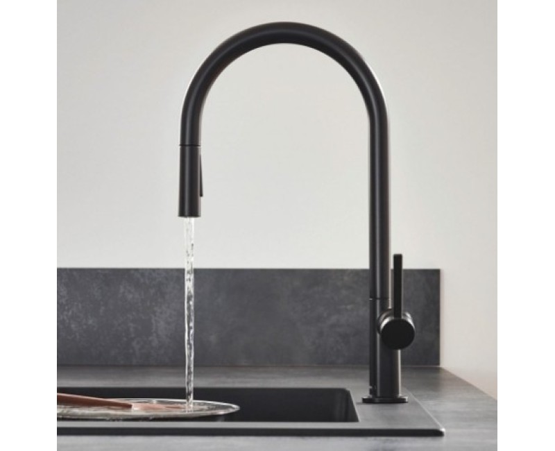 Смеситель для кухни Hansgrohe Talis M54 210, EcoSmart выдвижной 2jet черный матовый 72842670