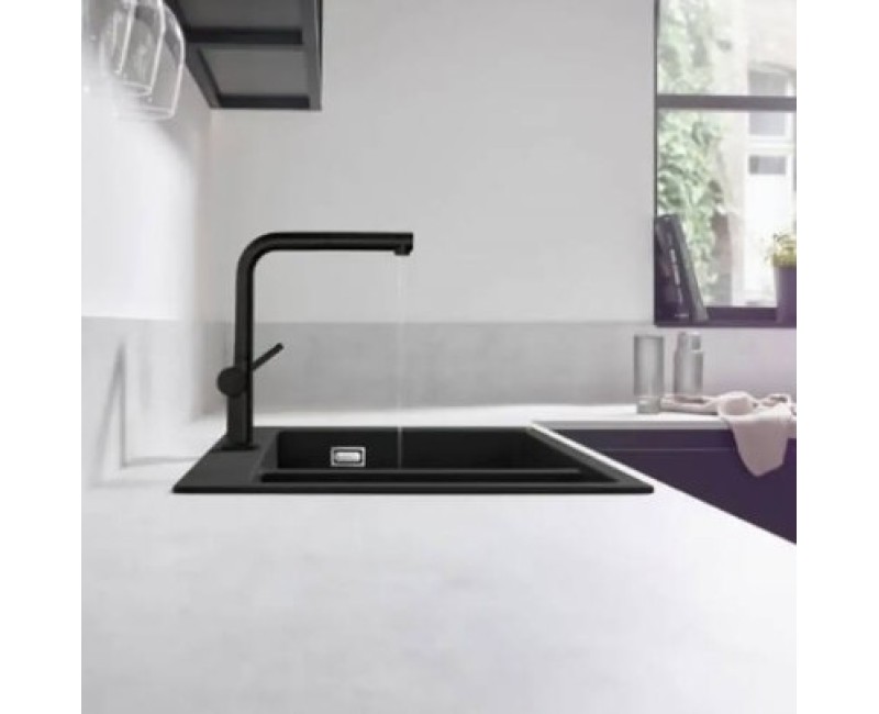 Смеситель для кухни Hansgrohe Talis 270 EcoSmart 1jet выдвижная головка 72845670 Черный матовый
