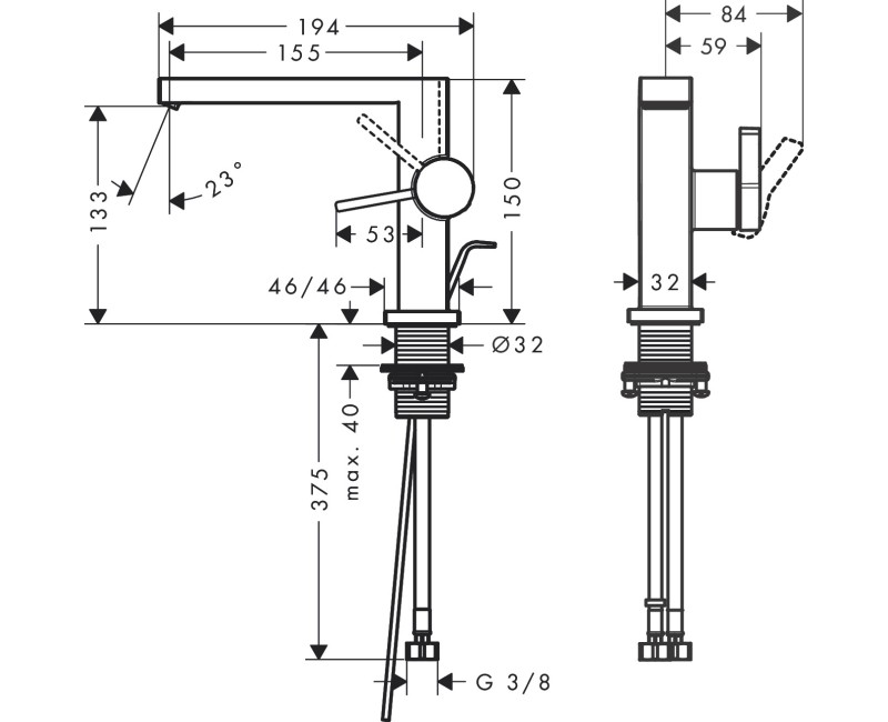 Смеситель для раковины Hansgrohe Tecturis E 110 Fine CoolStart EcoSmart+ с pop up клапаном 73023000 хром