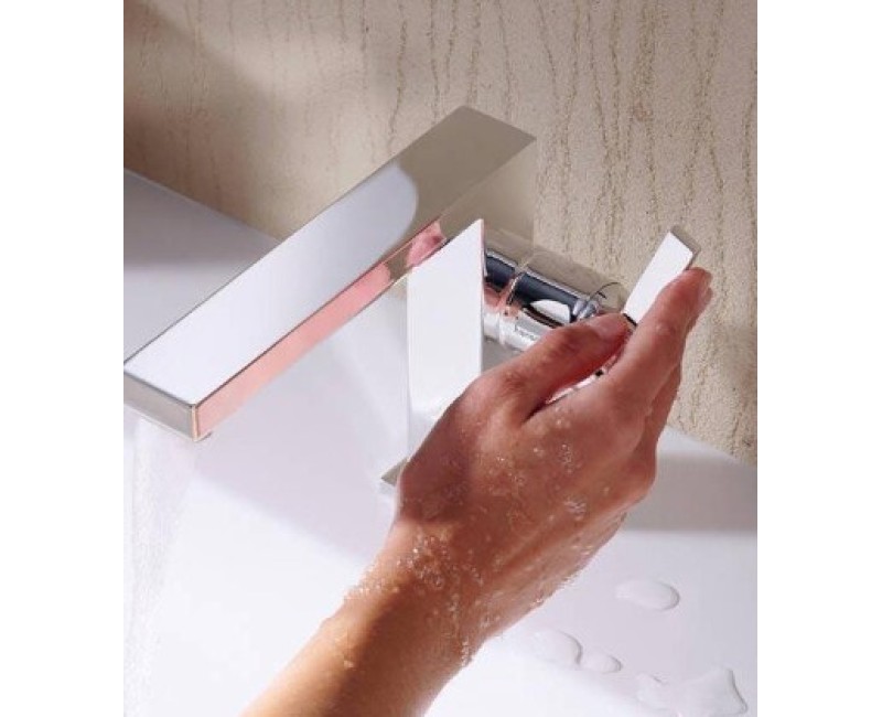 Смеситель для раковины Hansgrohe Tecturis E 110 Fine CoolStart EcoSmart+ с pop up клапаном 73023000 хром