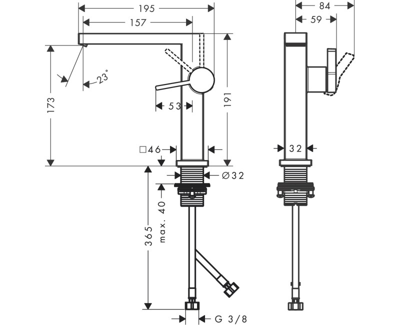 Смеситель для мойки Hansgrohe Tecturis E 210 Fine CoolStart EcoSmart+ с выпуском Push-Open и поворотным изливом 73060670 Черный Матовый