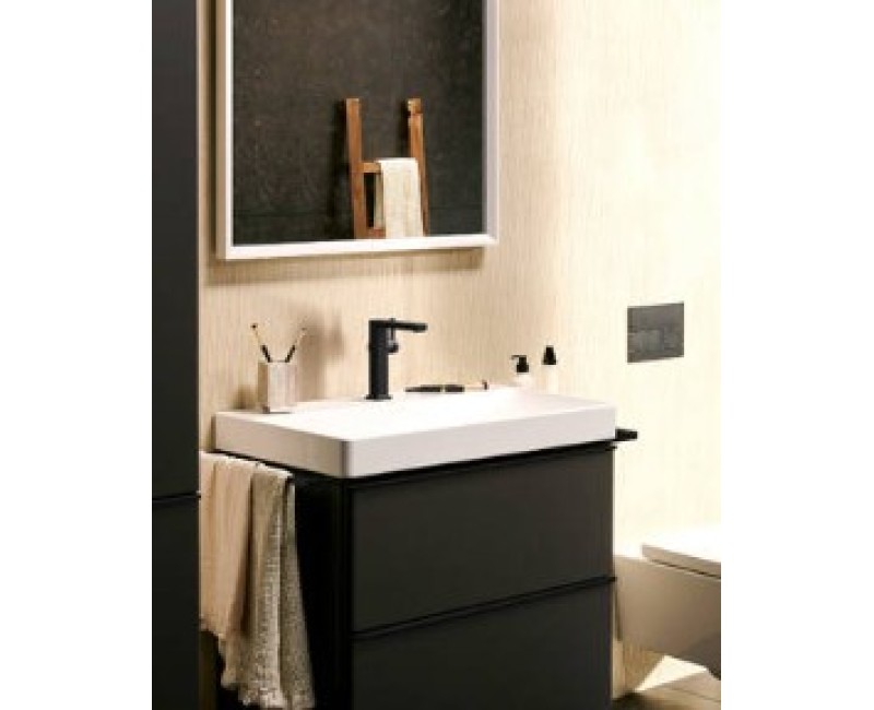 Смеситель для раковины Hansgrohe Tecturis 150 Fine CoolStart EcoSmart+ 73041670 Черный матовый