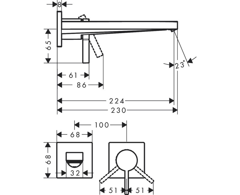 Izlietnes maisītājs Hansgrohe Tecturis E EcoSmart+ iebūvējams 73051670 Melns matēts