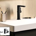 Смеситель для мойки Hansgrohe Tecturis E 210 Fine CoolStart EcoSmart+ с выпуском Push-Open и поворотным изливом 73060670 Черный Матовый