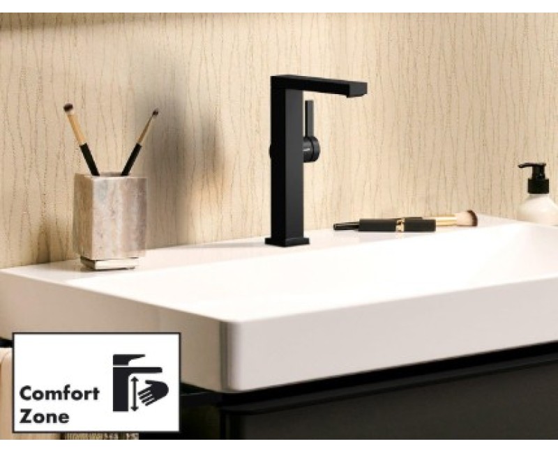 Смеситель для мойки Hansgrohe Tecturis E 210 Fine CoolStart EcoSmart+ с выпуском Push-Open и поворотным изливом 73060670 Черный Матовый