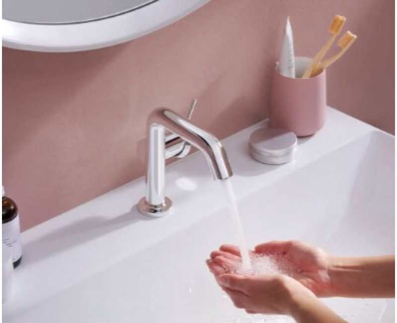Смеситель для раковины Hansgrohe Tecturis S 110 Fine CoolStart EcoSmart+ 73321000 хром