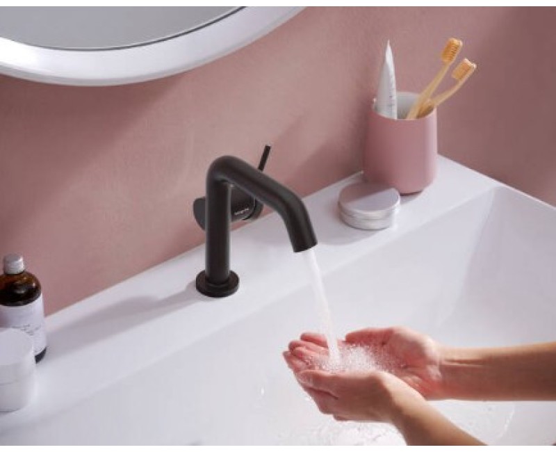 Смеситель для раковины Hansgrohe Tecturis S 110 Fine CoolStart EcoSmart+  73321670 Черный матовый
