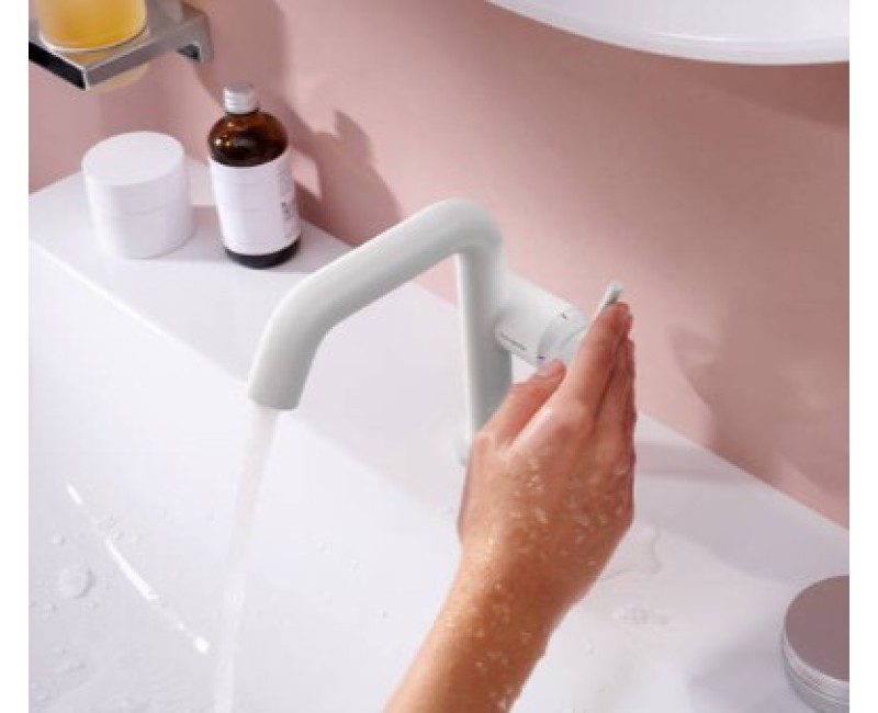 Смеситель для раковины Hansgrohe Tecturis S 110 Fine CoolStart EcoSmart+  73321700 Белый матовый
