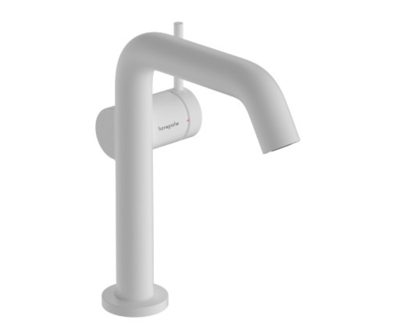 Смеситель для раковины Hansgrohe Tecturis S 150 Fine CoolStart EcoSmart+  с push-open клапаном 73340700 Белый матовый