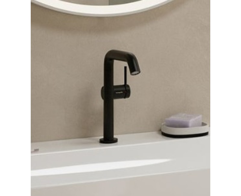 Смеситель для раковины Hansgrohe Tecturis S 210 Fine CoolStart EcoSmart+  с push-open клапаном 73360670 Черный матовый