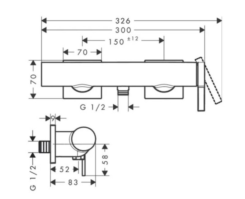 Dušas maisītājs Hansgrohe  Tecturis E shower 73620670