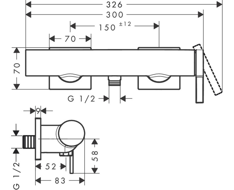 Dušas maisītājs Hansgrohe Tecturis E Balts Matēts 73620700