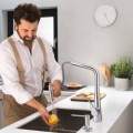 Смеситель для кухни Hansgrohe Metris Select M71 320 выдвижной 2jet с sBox Хром 73816000