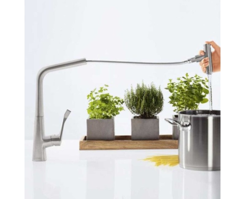 Virtuves maisītājs Hansgrohe Metris Select M71 320 2j izvelkamu galvu 73820800 Stainless Steel