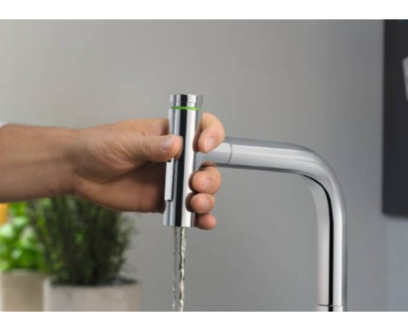 Смеситель для кухни Hansgrohe Metris Sel M71 2-h.KM 200 2j выдвижная головка sBox 73818000