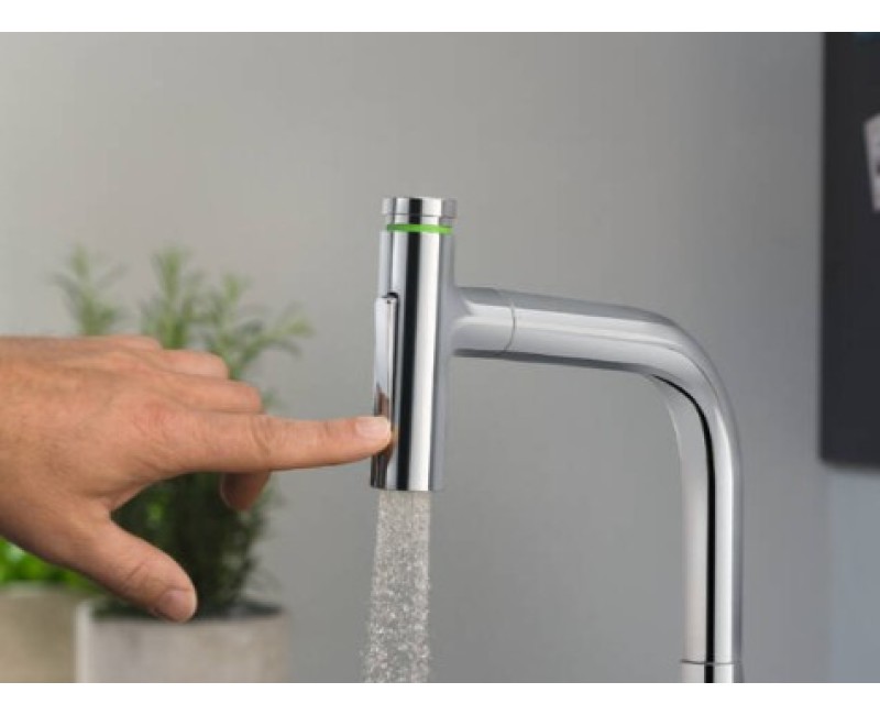 Смеситель для кухни Hansgrohe Metris Sel M71 2-h.KM 200 2j выдвижная головка sBox 73818000