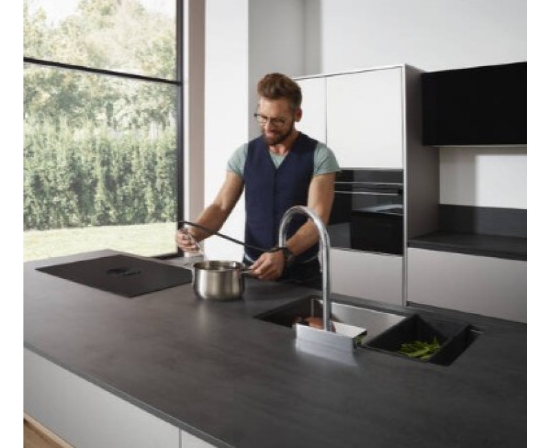 Смеситель для кухни Hansgrohe Aquno Sel M81 KM 170 3-позиционный выдвижной излив 73837800 Stainless Steel Finish