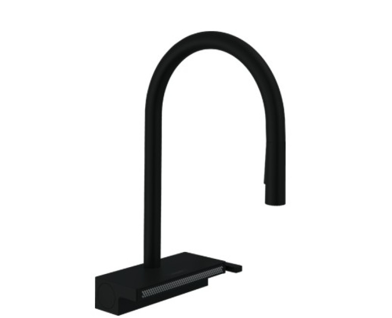 Смеситель для кухни Hansgrohe Aquno Select M81 170 3-позиционный выдвижной излив 73837670 Черный матовый