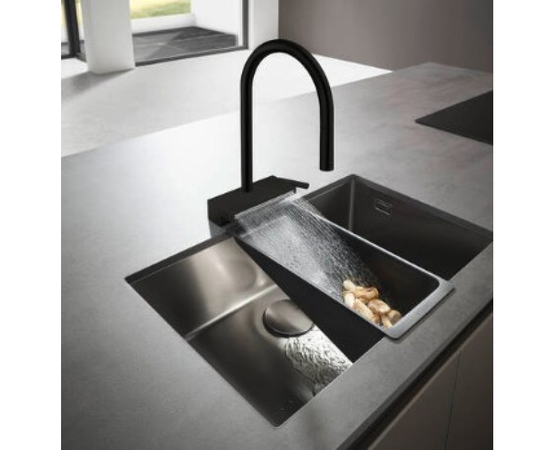 Смеситель для кухни Hansgrohe Aquno Select M81 170 3-позиционный выдвижной излив 73837670 Черный матовый