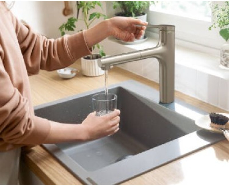 Смеситель для кухни Hansgrohe Zesis M33 150 2jet с выдвижной головкой 74821000 Хром